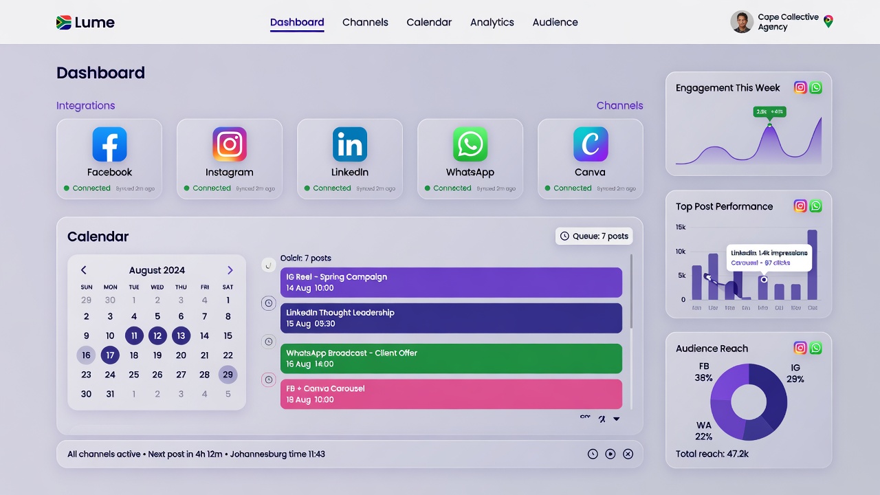 FMedia Marketing multi-channel dashboard